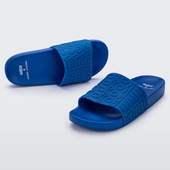 MARC JACOBS + Melissa NIB Slide Sandals Color Blue Size 10 - Picture 2 of 7